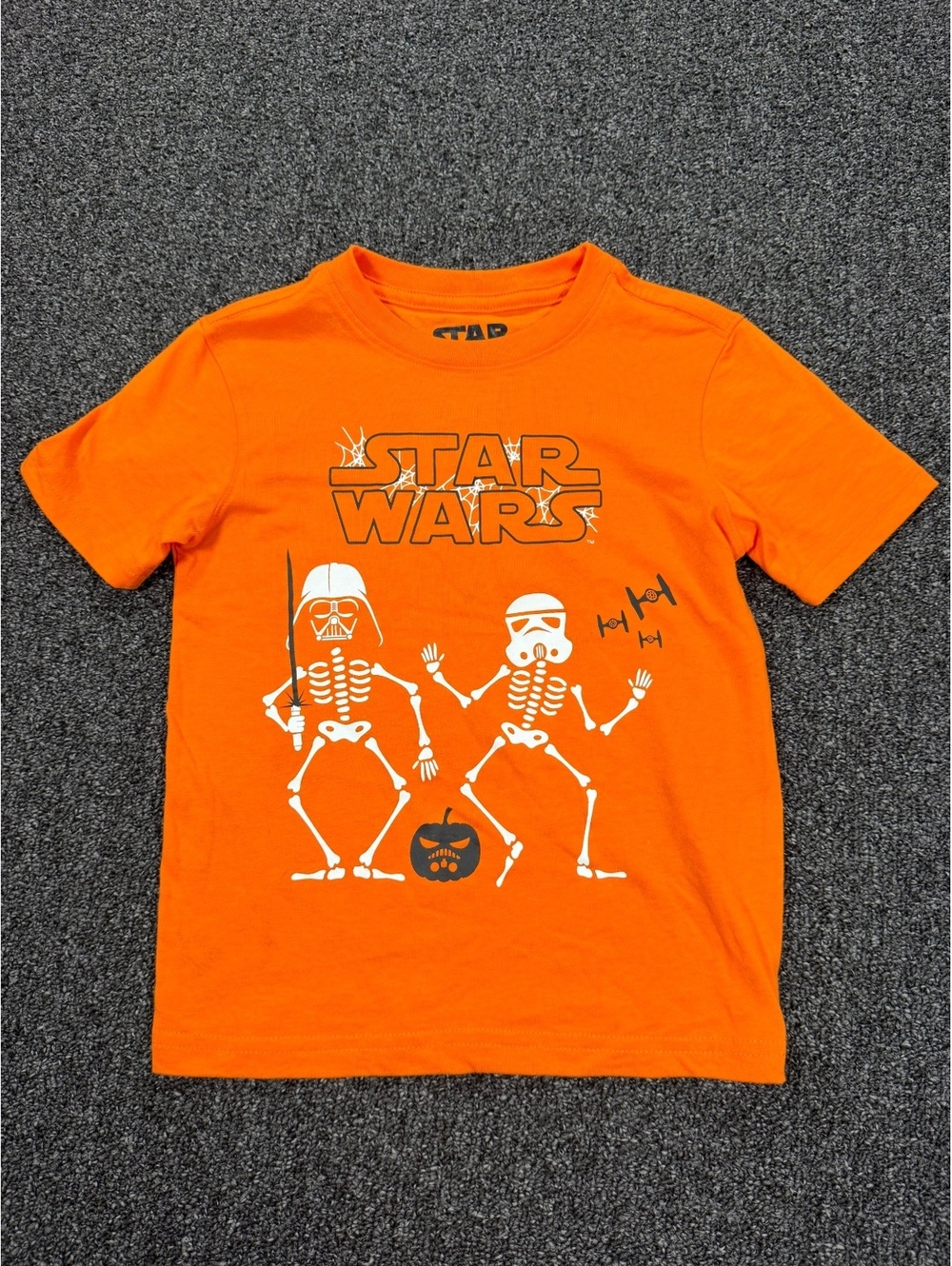 Star Wars Orange Halloween skeleton  Kids T-Shirt XS (4-5) Skeleton Characters